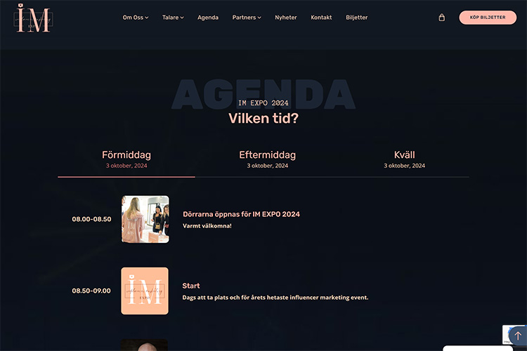Agenda-sidan till IM EXPO 2024 till sidan IM EXPO 2.0-