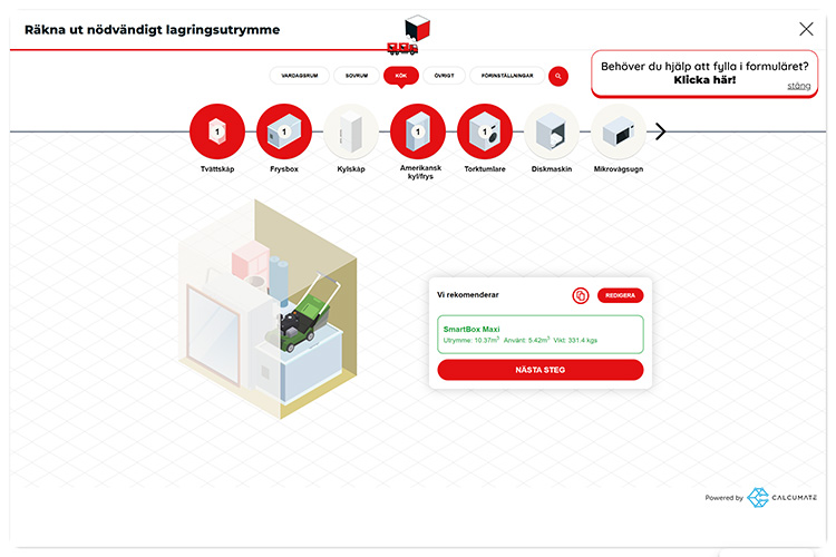 Kalkylatorn för att räkna ut hur mycket som får plats i boxarna hos SmartBox.